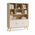 Libreria con ante bianco e rovere in pannelli truciolari 120 x 40 x 180 cm