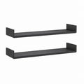 Set di 2 mensole da parete nere in acciaio 60 x 10 x 10 cm