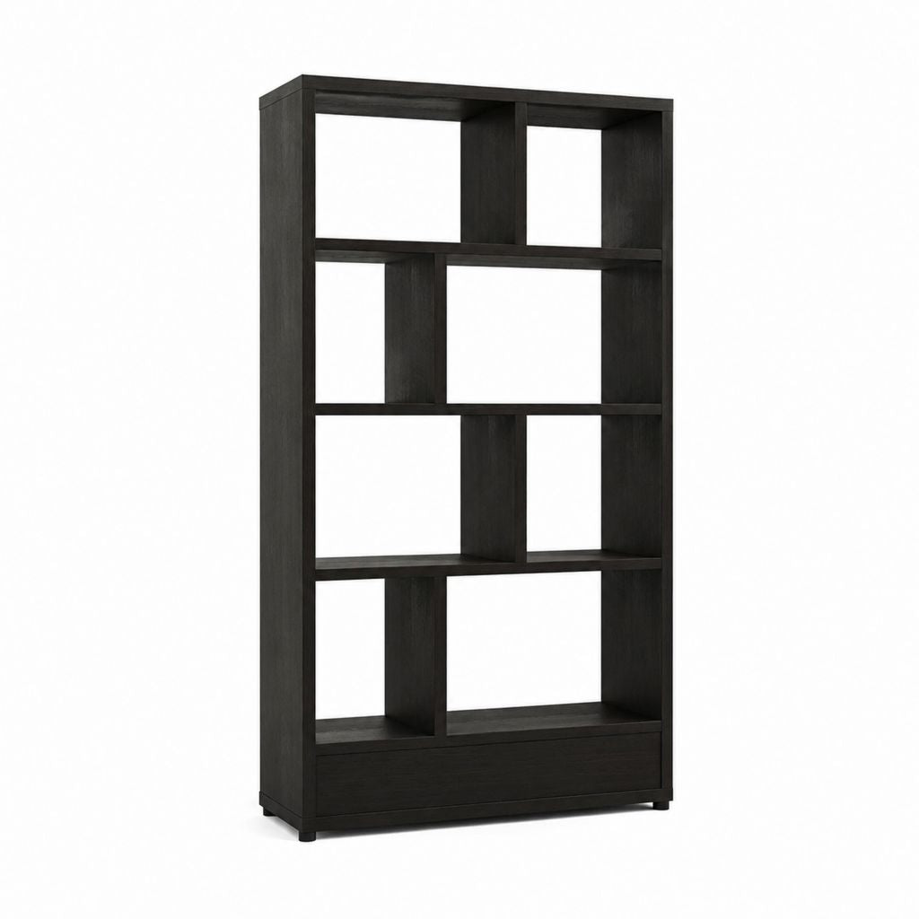 Libreria a giorno nera in pannello truciolare 90 x 30 x 180 cm