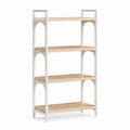 Libreria a 4 Ripiani Bianca e Rovere in Legno 80 x 30 x 160 cm